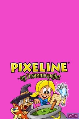 Title screen of the game Pixeline og Droemmespejlet on Nintendo DS