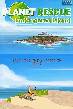 Title screen of the game Planet Rescue - Endangered Island on Nintendo DS