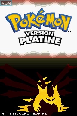 Title screen of the game Pokemon - Version Platine on Nintendo DS