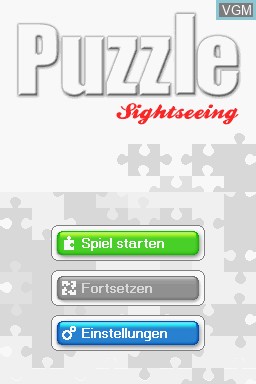 Title screen of the game Sightseeing Puzzle - Echter Puzzlespass fuer Unterwegs on Nintendo DS