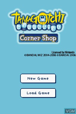 Title screen of the game Tamagotchi Connexion - Corner Shop on Nintendo DS