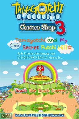 Title screen of the game Tamagotchi Connexion - Corner Shop 3 on Nintendo DS