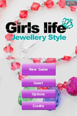 Title screen of the game Girls Life - Jewellery Style on Nintendo DS
