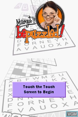 Title screen of the game Margot's Bepuzzled! on Nintendo DS