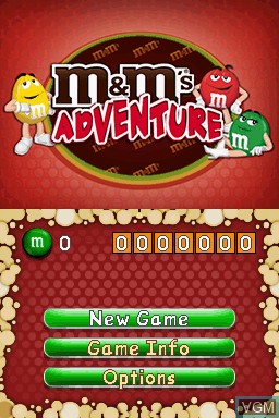 Title screen of the game M&M's Adventure on Nintendo DS