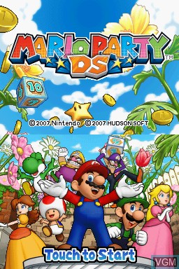 Title screen of the game Mario Party DS on Nintendo DS