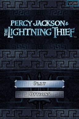 Title screen of the game Percy Jackson & the Lightning Thief on Nintendo DS