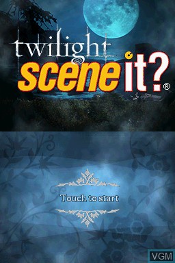 Title screen of the game Scene It? Twilight on Nintendo DS