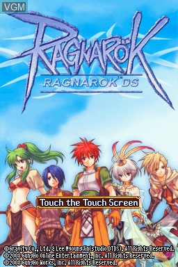 Title screen of the game Ragnarok DS on Nintendo DS