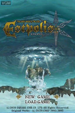Title screen of the game Estpolis - The Lands cursed by the Gods on Nintendo DS