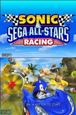 Title screen of the game Sonic & Sega All-Stars Racing on Nintendo DS