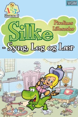 Title screen of the game Silke - Pixeline Lillesoster - Syng, Leg og Laer on Nintendo DS
