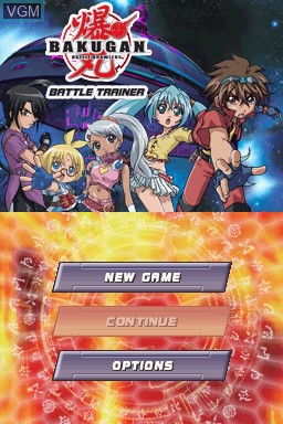 Title screen of the game Bakugan Battle Brawlers - Battle Trainer on Nintendo DS