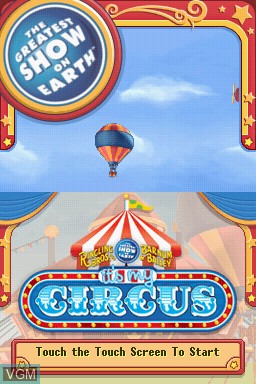 Title screen of the game Ringling Bros. and Barnum & Bailey - It's My Circus - Elephant Friend on Nintendo DS