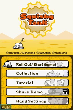 Title screen of the game Squishy Tank on Nintendo DS