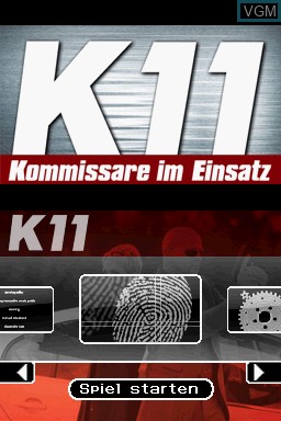 Title screen of the game K11 - Kommissare im Einsatz on Nintendo DS