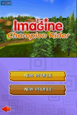 Title screen of the game Imagine - Champion Rider on Nintendo DS