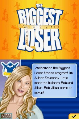 Title screen of the game Biggest Loser, The on Nintendo DS