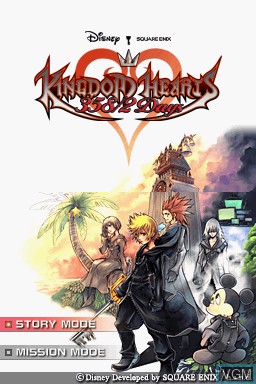 Title screen of the game Kingdom Hearts 358/2 Days on Nintendo DS