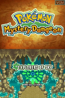 Title screen of the game Pokemon Mystery Dungeon - Explorers of Sky on Nintendo DS
