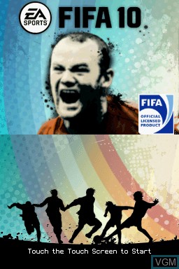Title screen of the game FIFA 10 on Nintendo DS