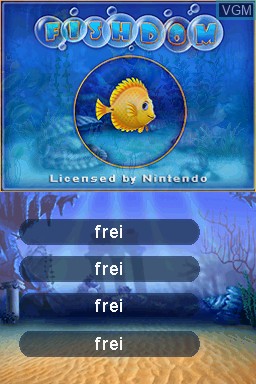 Title screen of the game Fishdom on Nintendo DS