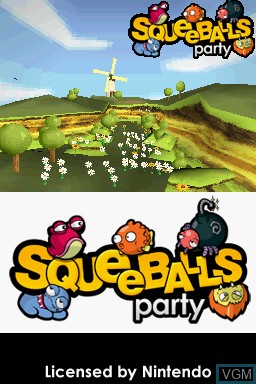 Title screen of the game Squeeballs Party on Nintendo DS