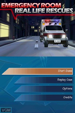 Title screen of the game Emergency Room - Real Life Rescues on Nintendo DS