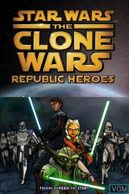 Title screen of the game Star Wars The Clone Wars - Republic Heroes on Nintendo DS