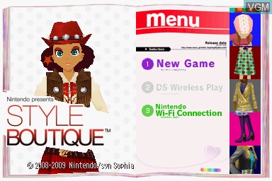 Title screen of the game Nintendo presents - Style Boutique on Nintendo DS