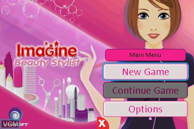 Title screen of the game Imagine Beauty Stylist on Nintendo DS