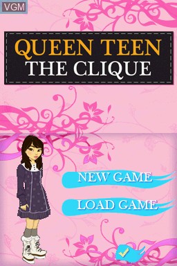 Title screen of the game Clique, The - Queen Teen on Nintendo DS
