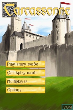 Title screen of the game Carcassonne on Nintendo DS