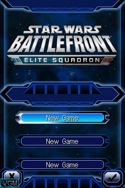 Title screen of the game Star Wars Battlefront - Elite Squadron on Nintendo DS