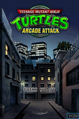 Title screen of the game Teenage Mutant Ninja Turtles - Arcade Attack on Nintendo DS