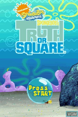 Title screen of the game SpongeBob - SpongeBob's Truth or Square on Nintendo DS