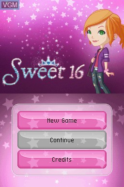 Title screen of the game Sweet 16 on Nintendo DS