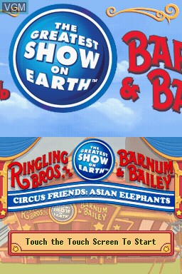 Title screen of the game Ringling Bros. and Barnum & Bailey - Circus Friends - Asian Elephants on Nintendo DS