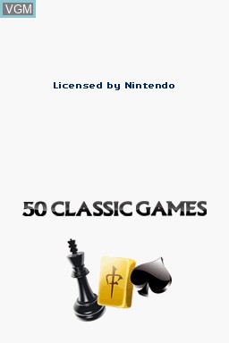 Title screen of the game 50 Classic Games on Nintendo DS