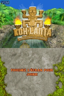 Title screen of the game Koh-Lanta - Survie Dans La Jungle! on Nintendo DS