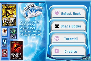 Title screen of the game Flips 6 Book Pack - Eoin Colfer - Artemis Fowl on Nintendo DS