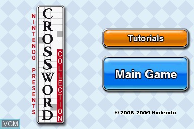 Title screen of the game Nintendo Presents - Crossword Collection on Nintendo DS