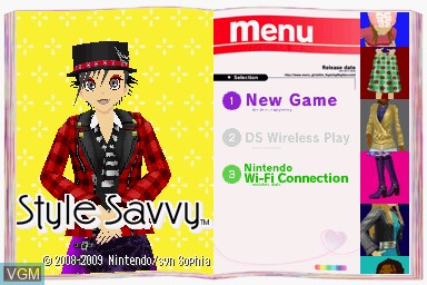 Title screen of the game Style Savvy on Nintendo DS