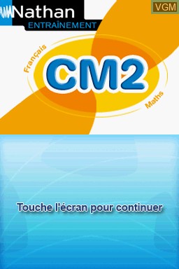 Title screen of the game Nathan Entraînement CM2 on Nintendo DS