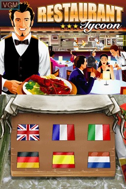 Title screen of the game Restaurant Tycoon on Nintendo DS