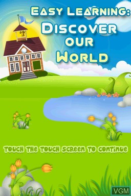 Title screen of the game Easy learning - Discover Our World on Nintendo DS