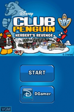 Title screen of the game Club Penguin - Elite Penguin Force - Herbert's Revenge on Nintendo DS