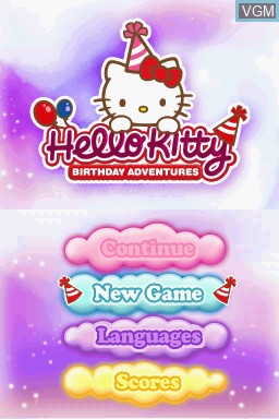 Title screen of the game Hello Kitty - Birthday Adventures on Nintendo DS
