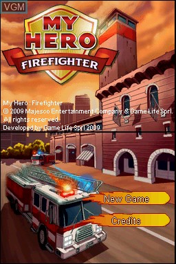 Title screen of the game My Hero - Firefighter on Nintendo DS