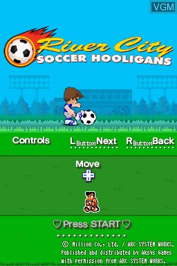 Title screen of the game River City - Soccer Hooligans on Nintendo DS